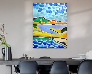 Landschap bij het meer van zam art