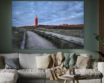 Vuurtoren van Texel bij zonsondergang