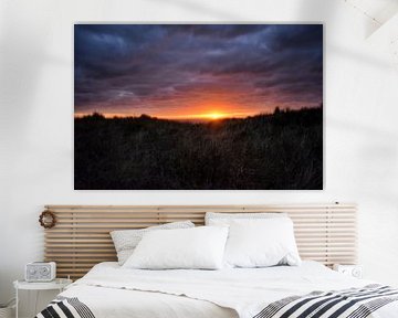 Zonsondergang in de duinen van Texel van Stefan Wiebing Photography