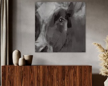 Portret koe Dina. van SydWyn Art