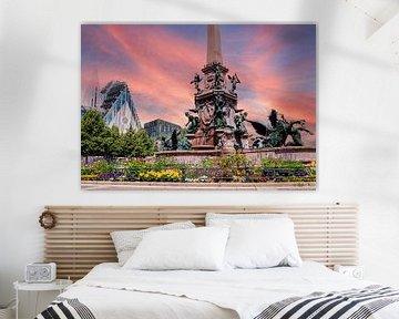 Vue sur l'Augustusplatz de Leipzig avec la fontaine sur Animaflora PicsStock