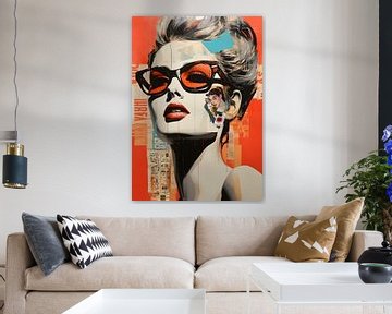 Vrouw met zonnebril Pop Art stijl van Rosa Piazza