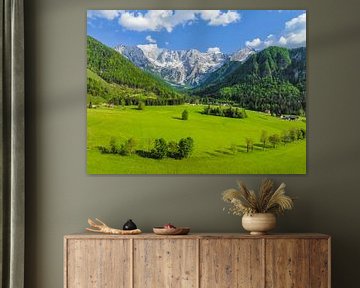 Zgornje Jezersko valley aerial view during springtime by Sjoerd van der Wal Photography