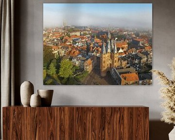 Sassenpoort altes Tor in Zwolle bei Sonnenaufgang von Sjoerd van der Wal Fotografie