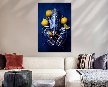 Delfts Blauwe kreeft met citroen van Marianne Ottemann - OTTI