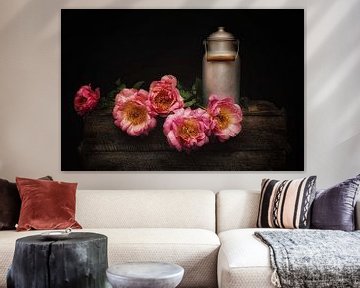 Rustic Nostalgia - Milk Can and Peonies by marlika art