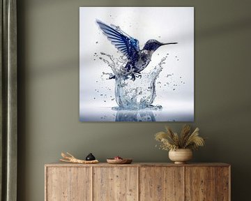 Eisvogel in Delfter Blau, symbolisch für den Reichtum, in dem wir fliegen von Dunto Venaar