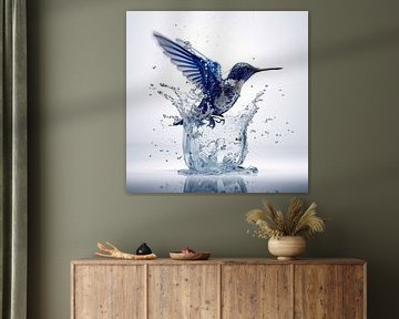 Eisvogel in Delfter Blau, symbolisch für den Reichtum, in dem wir fliegen von Dunto Venaar