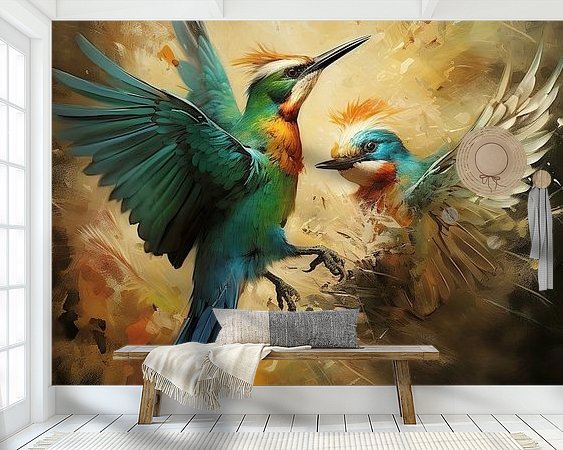 Voorbeeld van het werk in een kamer