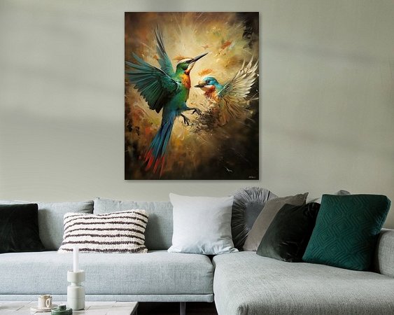 Voorbeeld van het werk in een kamer