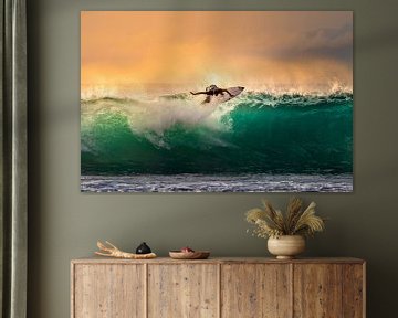Sonnenuntergang Surfer Bali von Danny Bastiaanse