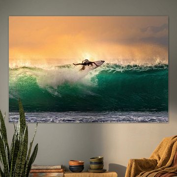 Sonnenuntergang Surfer Bali