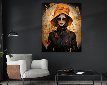 Portrait "Lady in black and yellow" by Studio Allee
