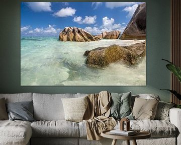 Seychellen : Droomstrand Anse Source d'Argent op La Digue van t.ART