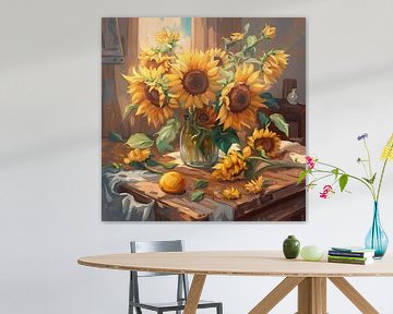 Schwellenleben mit Sonnenblumen von Biljana Zdravkovic