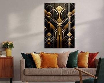 Gold Black Art Deco Motif by Whale & Sons