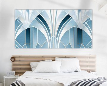 Hellblaues Art-Deco-Motiv von Whale & Sons