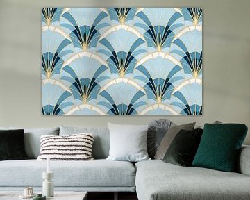 Art Deco Motief in blauw van Whale & Sons