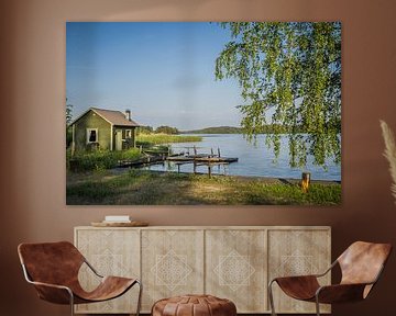 Idyllic picture of a small lake in southern Finland by Caroline Pleysier