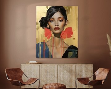 Colourful portrait in modern pop art style by Carla Van Iersel
