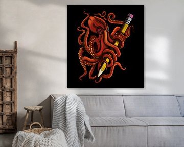Octopus artiest van Th inkt. Digitale Tattoo art