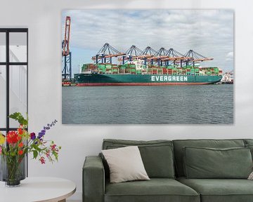 Mega groot containerschip Ever Gentle van Evergreen. van Jaap van den Berg