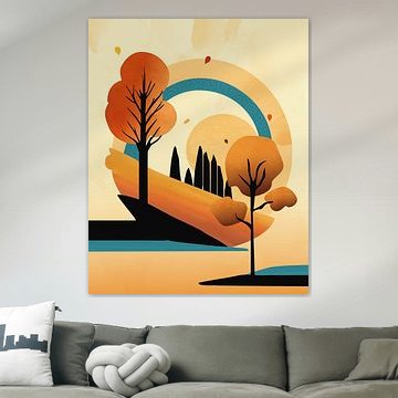 Bäume im Herbst minimalistische Landschaft von Tanja Udelhofen