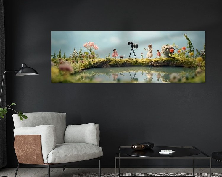 Voorbeeld van het werk in een kamer