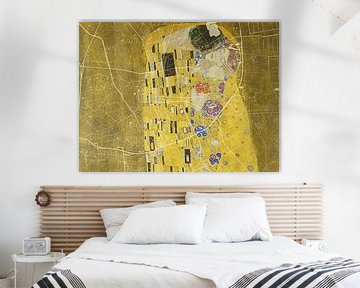 Karte von Emmen dem Kuss von Gustav Klimt von Map Art Studio