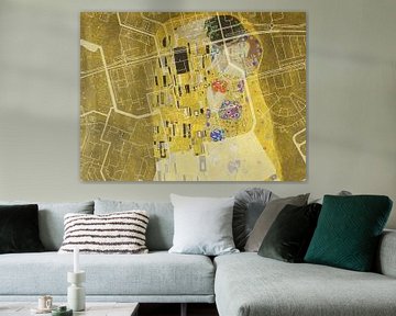 Karte von Almere Centrum dem Kuss von Gustav Klimt von Map Art Studio