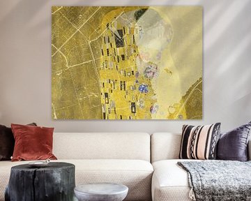 Map of Zeewolde with the Kiss by Gustav Klimt by Map Art Studio