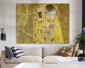 Kaart van Ede met de Kus van Gustav Klimt van Map Art Studio