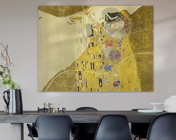 Carte de Harderwijk avec le Baiser de Gustav Klimt sur Map Art Studio