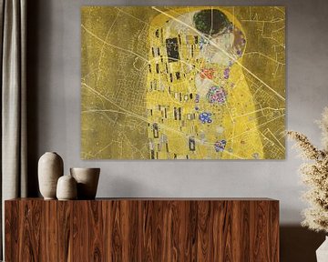 Kaart van Zevenaar met de Kus van Gustav Klimt van Map Art Studio