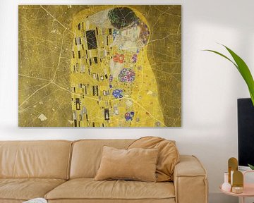 Kaart van Winterswijk met de Kus van Gustav Klimt van Map Art Studio