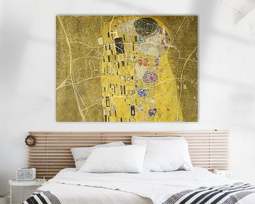 Kaart van Breda met de Kus van Gustav Klimt van Map Art Studio
