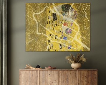 Kaart van Alkmaar Centrum met de Kus van Gustav Klimt van Map Art Studio
