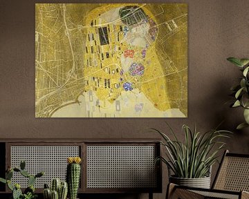 Kaart van Hoorn met de Kus van Gustav Klimt van Map Art Studio