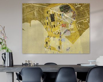 Kaart van Hoorn Centrum met de Kus van Gustav Klimt van Map Art Studio