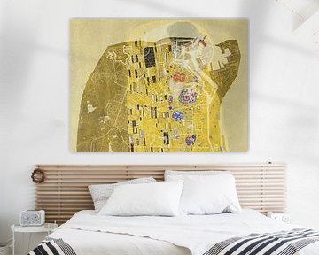Kaart van Den Helder met de Kus van Gustav Klimt van Map Art Studio
