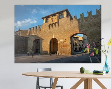 Gate " Porta Saint Lorentino" as entrance to the city of Azerro in Italy by Joost Adriaanse