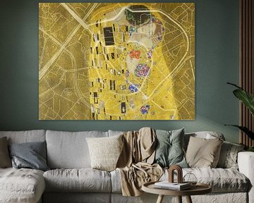 Map of Amersfoort Centrum with the Kiss by Gustav Klimt by Map Art Studio