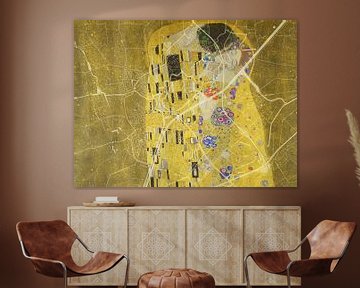 Map of Middelburg with the Kiss by Gustav Klimt