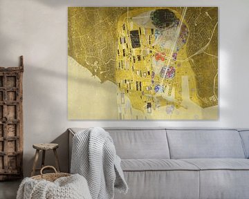 Karte von Vlissingen dem Kuss von Gustav Klimt von Map Art Studio