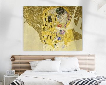 Kaart van Vlissingen Centrum met de Kus van Gustav Klimt van Map Art Studio