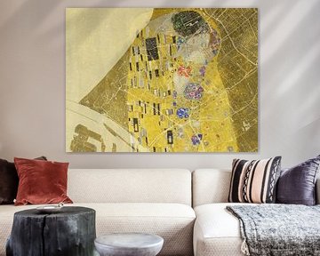 Kaart van Westland met de Kus van Gustav Klimt van Map Art Studio
