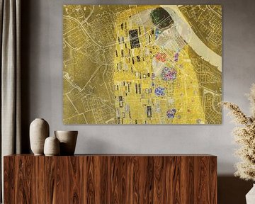 Kaart van Spijkenisse met de Kus van Gustav Klimt van Map Art Studio