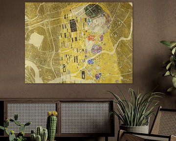 Karte von Capelle aan den IJssel dem Kuss von Gustav Klimt von Map Art Studio