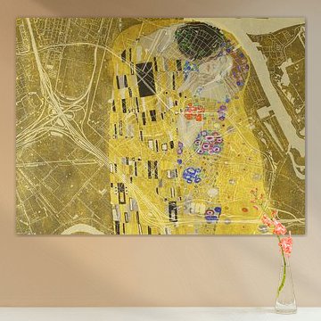 Map of Ridderkerk with the Kiss by Gustav Klimt