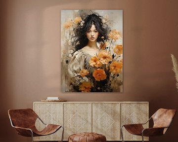 The Flowered Woman van Your unique art